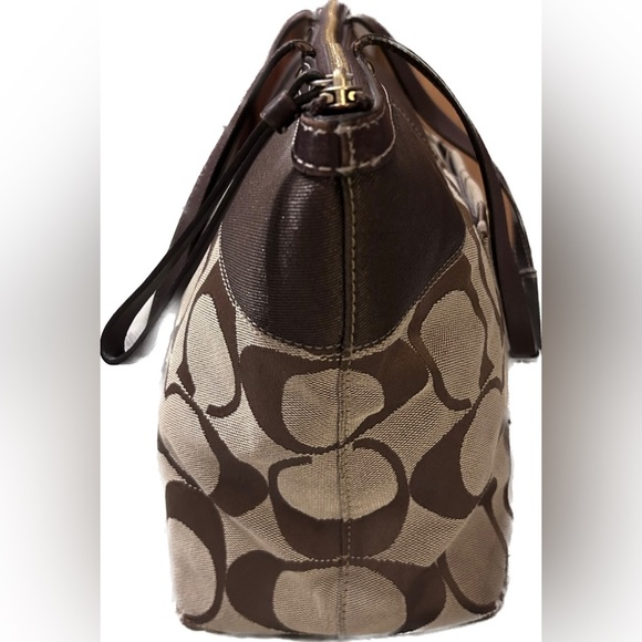 Coach Brown Canvas Monogram Logo Shoulder Tote​ - Picture 4 of 10